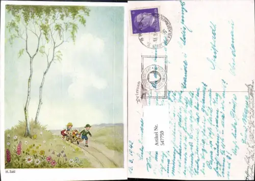 547759,Künstler AK H. Zahl Kinder Karren pub Primus AK 2612