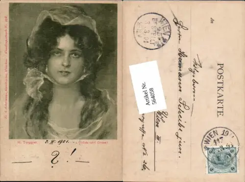 564058,tolle Künstler AK Jugendstil H. Torggler Frau Portrait pub Ackermann 978