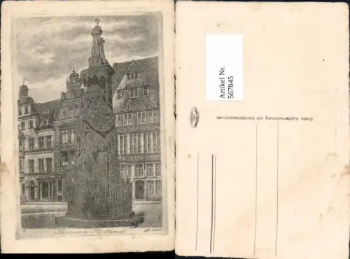 567845,Künstler AK Radierung Bremen