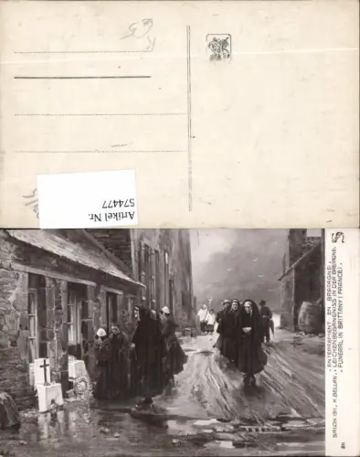 574477,Künstler AK H. Bellan Funeral in Brittany Tod Begräbnis
