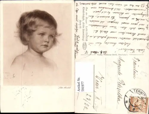 591977,tolle Künstler AK Lotte Herrlich Kinderköpfe dritte Sammlung Serie 10