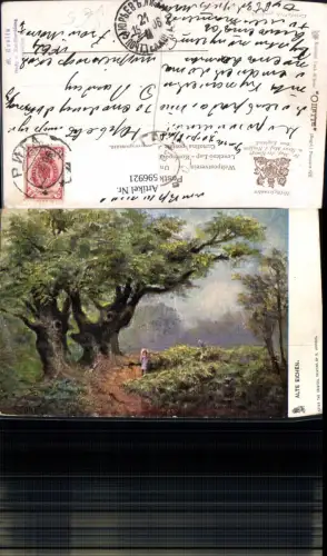 596921,Künstler Ak S. Johnson Alte Eichen Bäume Kind Landschaft pub Raphael Tuck Sons 122