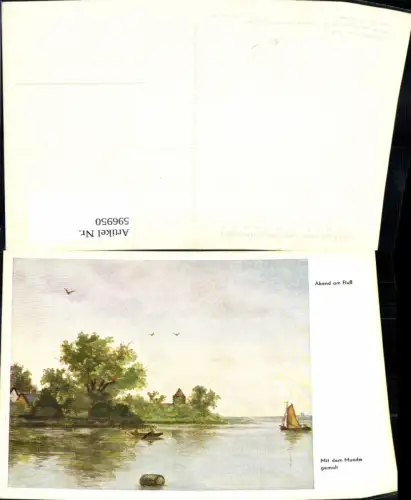 596950,Künstler Ak Fußgemalt C. F. Riet Abend am Fluß