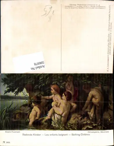 596978,Künstler Ak Anselm Feuerbach Badende Kinder pub F. A. Ackermann 272euro2823