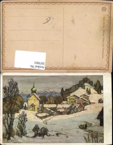 597003,Künstler Ak Richard Albitz Aus Oberbayern Winterdorf