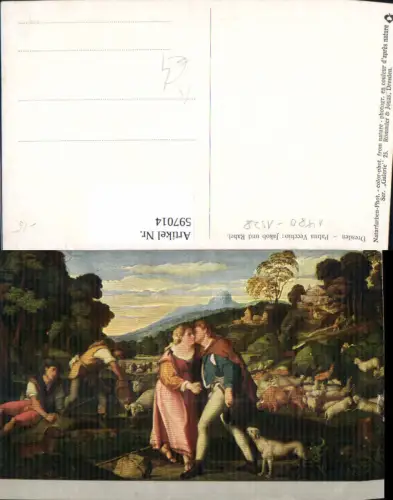 597014,Künstler Ak Palma Vecchio Jakob u. Rahel