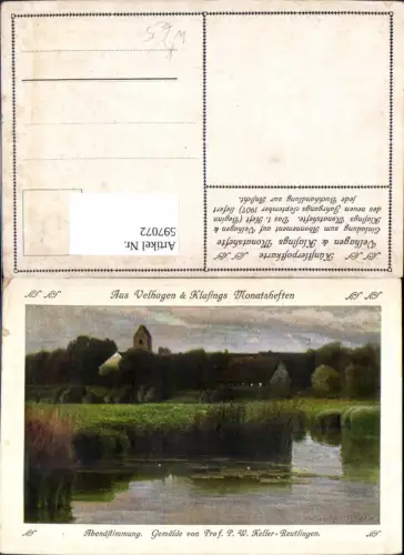 597072,Künstler Ak Prof. P. W. Keller Reutlingen Abendstimmung
