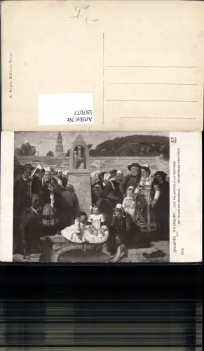597077,Künstler Ak P. H. Vaillant Die Pilger a. Brunnen pub A. Noyer 2156