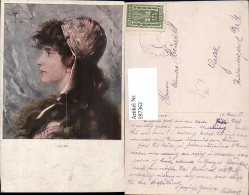 597362,Künstler Ak F. Toussaint Isolde Frau Portrait pub M. Munk 1471
