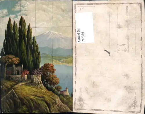 597384,Künstler Ak G. Fiebiger Am Mittelmeer Landschaft