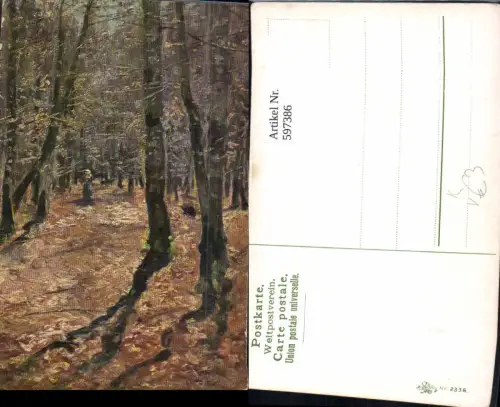 597386,Künstler Ak Frau Wald Landschaft pub Erika 2336