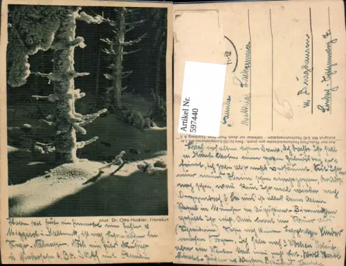 597440,Künstler Ak Dr. Otto Hackler Winterwald Landschaft i. Schnee