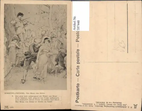 597448,Künstler Ak K. Fröschl Der Heini v. Steier v. Scheffel pub F. A. Ackermann 119euro1489