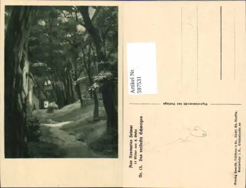 597531,Künstler Ak H. Sickel Das versteckte Schweigen Wald Landschaft