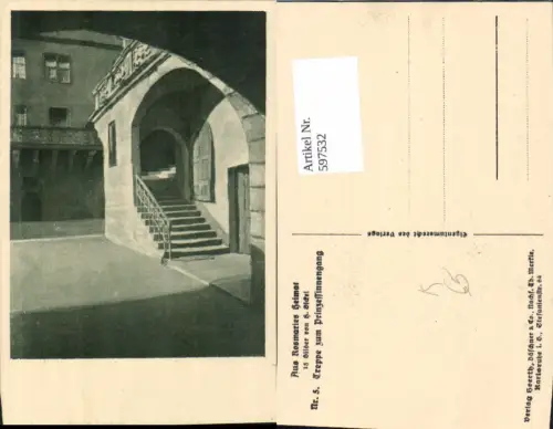 597532,Künstler Ak H. Sickel Treppe zum Prinzessinnengang