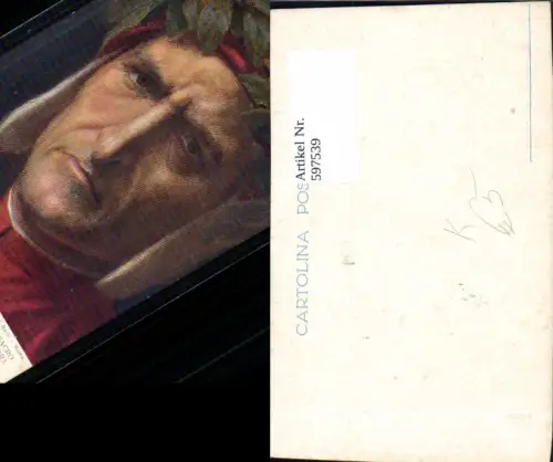 597539,Künstler Ak Tito Ridolfi Il Poema sacro Lorbeerkranz Mann Portrait