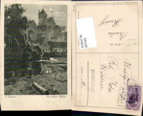 597543,Künstler Ak E. Zetsche Ein stiller Winkel