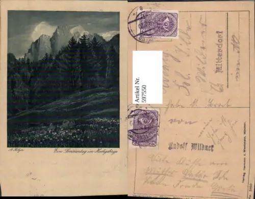 597550,Künstler Ak A. Holzer Ein Sommertag im Hochgebirge