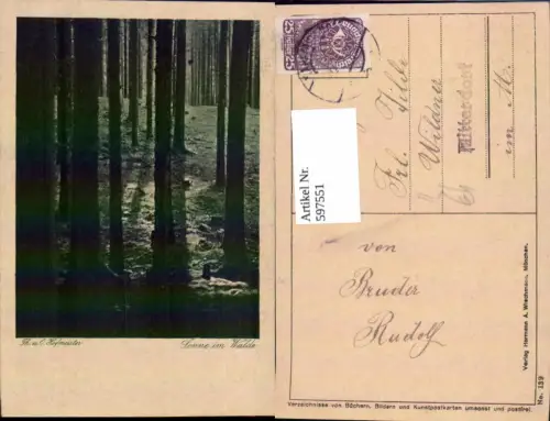 597551,Künstler Ak Th. u. O. Hofmeister Sonne im Walde