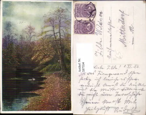597554,Künstler Ak Willy Straka Herbst Autemne Landschaft