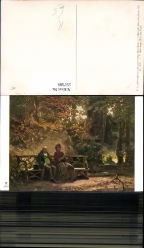 597599,Künstler Ak Carl Spitzweg Rast im Park pub F. A. Ackermann 295euro3054