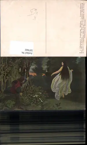 597602,Künstler Ak M. Von Schwind Erscheinung im Walde pub F. A. Ackermann 268euro2772