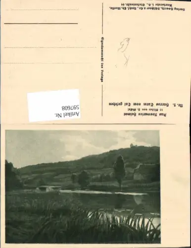 597608,Künstler Ak H. Sickel Harros Turm v. Tal gesehen