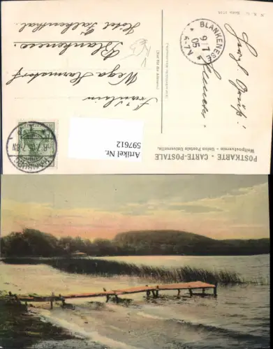 597612,Künstler Ak Steg Ufer See Landschaft pub N.K.G. 1740