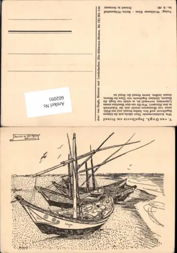602091,Künstler AK Vincent van Gogh Segelboote am Strand pub Woldemar Klein K 623