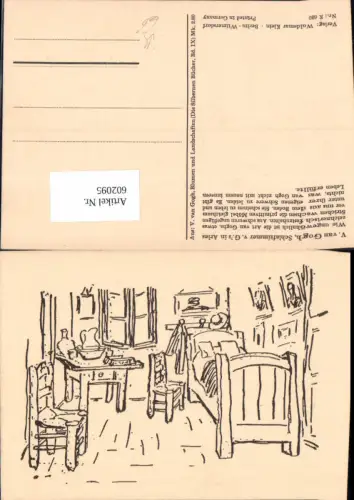 602095,Künstler AK Vincent van Gogh Arles Schlafzimmer pub Woldemar Klein K 630