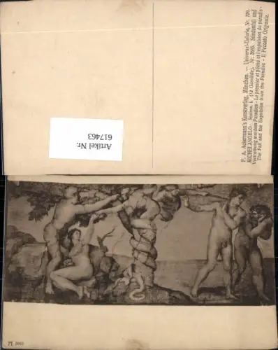 617463,Künstler Ak Michelangelo Sixtina Sündenfall pub F. A. Ackermann 2685