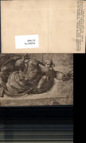 617468,Künstler Ak Michelangelo Sixtina Scheidung v. Wasser Erde pub F. A. Ackermann 2680