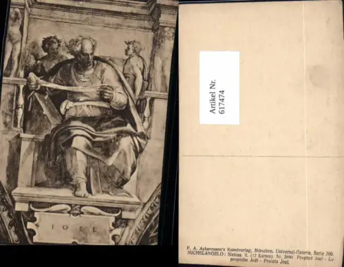 617474,Künstler Ak Michelangelo Sixtina Prophet Joel pub F. A. Ackermann 2690