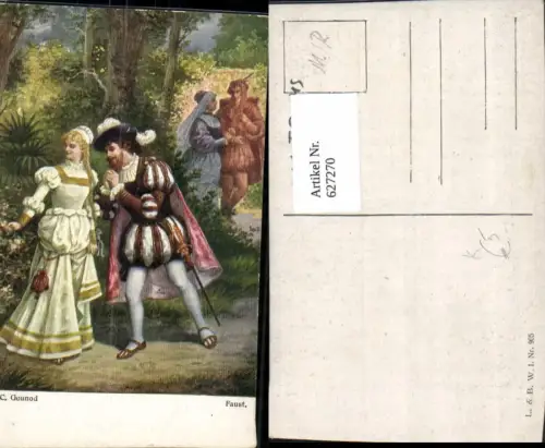 627270,Künstler Ak F. C. Gounod Faust Paar Liebe