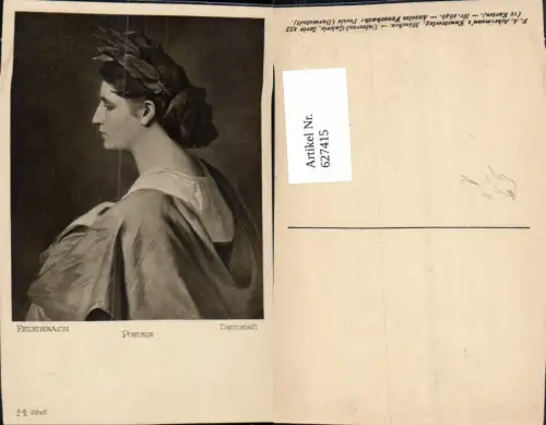 627415,Künstler Ak Anselm Feuerbach Poesie Frau Lorbeerkranz Portrait pub F. A. Ackermann 255euro2646