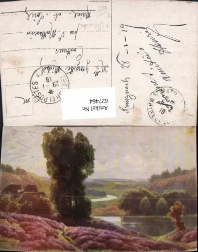 627464,Künstler Ak F. Alexander Heidelandschaft Lüneburger Heide