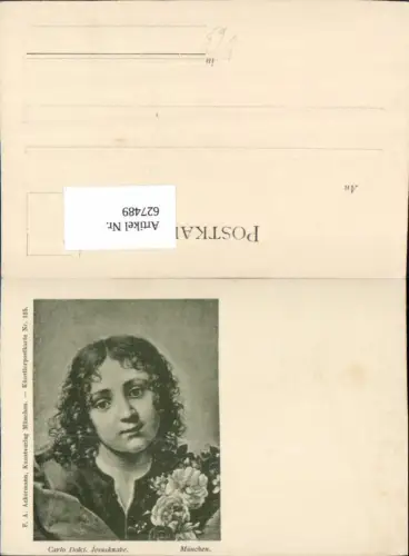 627489,Künstler Ak Carlo Dolci Jesusknabe Portrait pub F. A. Ackermann 125