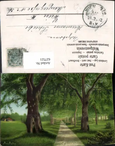 627521,Künstler Ak Max Müller Bäume Allee Landschaft Under gröna Linden