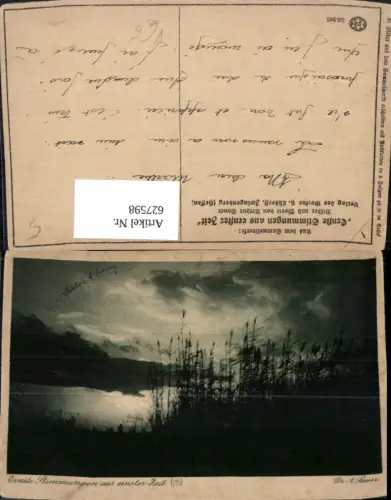 627598,Künstler Ak Dr. A. Sauer Ernste Stimmungen aus ernster Zeit Uferlandschaft pub Novolito 35363