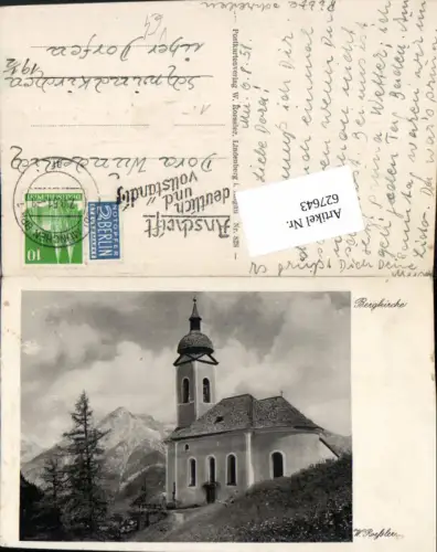 627643,Künstler Ak W. Roefsler Bergkirche Kirche pub Roessler Lindenberg Allgäu 828