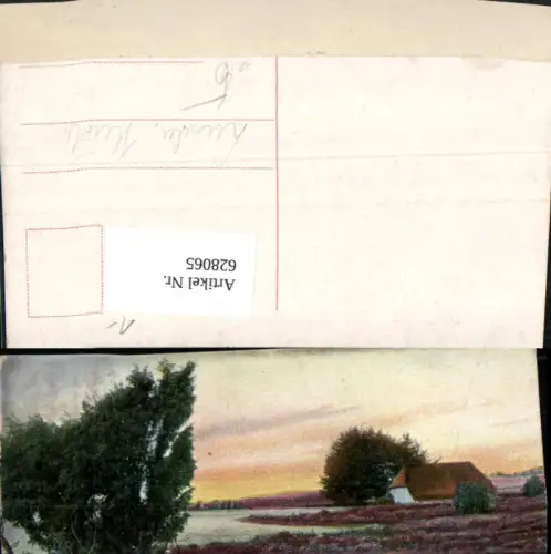 628065,Künstler Ak Lüneburger Heide Heidelandschaft