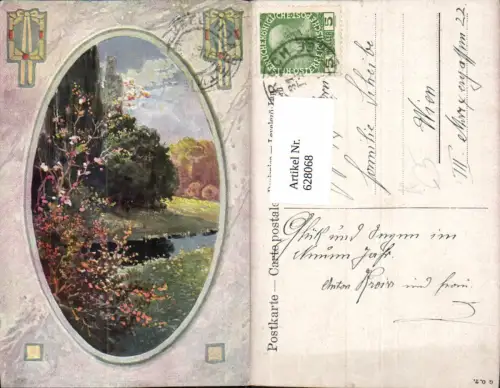 628068,Künstler Ak Landschaft Passepartout