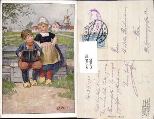 628082,Künstler Ak J. Kränzle Ihr Lieblingslied Chanson favorite Kinder Niederlande Windmühle