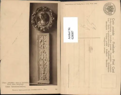 628087,Künstler Ak Andrea Della Robbia Kopf eines Jünglings Renaissancefüllung pub J. Löwy 390