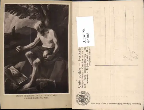628088,Künstler Ak Jusepe de Ribera Der Heilige Hieronymus pub J. Löwy 132
