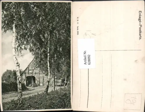 628092,Künstler Ak Birken Baum Bauernhaus Fachwerkhaus pub Enkage 3005