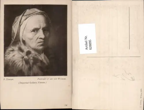 628095,Künstler Ak B. Denner Portrait of an old Woman pub J. Löwy 24