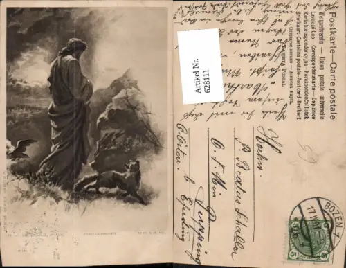 628111,Künstler Ak H. J. Stocks Mann Fuchs Eule