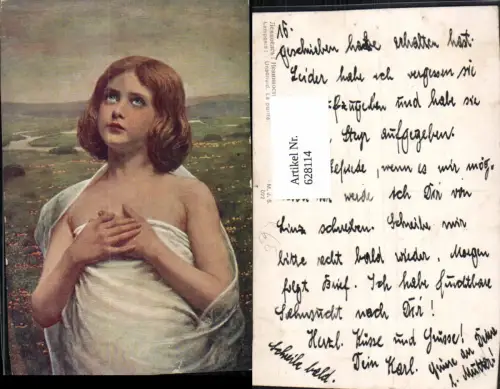 628114,Künstler Ak Jef Leempoels Unschuld La purite Kind Blick nach Oben Himmel