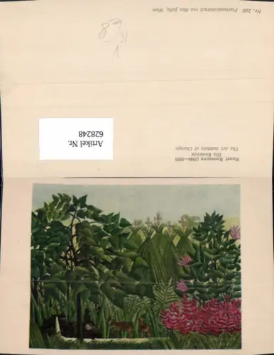 628248,Künstler Ak Henri Rousseau Die Kaskade Tiere Baum Landschaft pub Max Jaffe 228